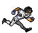 An animated sprite of Shin running without a helmet.